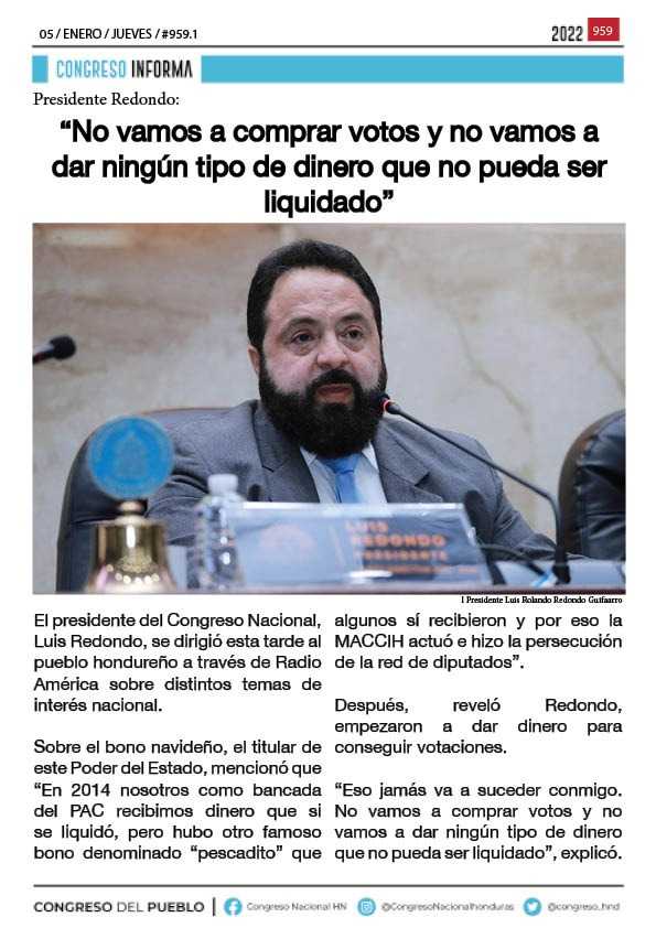 “No vamos a comprar votos y no vamos a dar ningún tipo de dinero que no pueda ser liquidado”